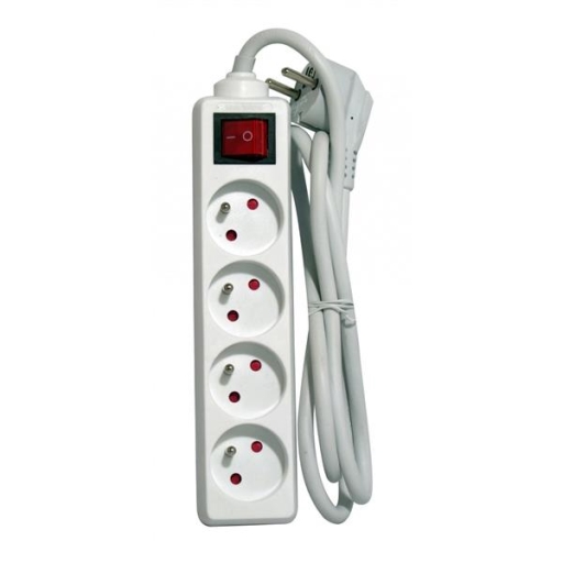 BLOC MULTIPRISE 4X16 BLANC + SWITCH