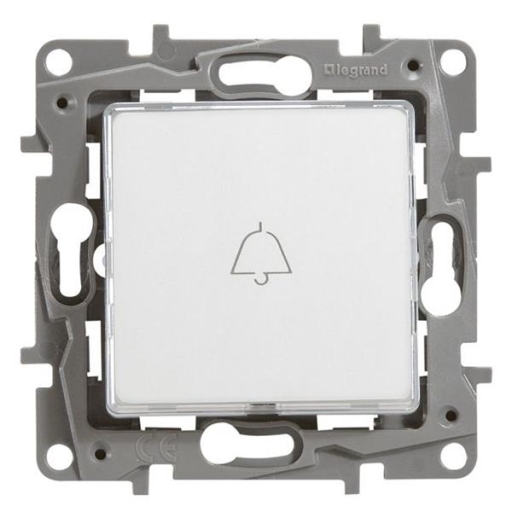 Niloé poussoir porte-étiquette 6A 250V blanc/crème à griffes