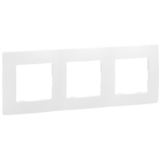 Niloé plaque triple blanc entraxe 71mm vertical / horiz.