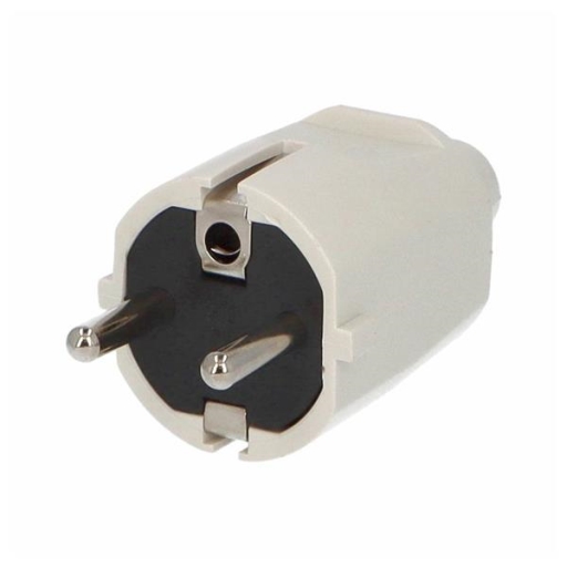 POPP FICHE MALE PVC 2POL+T BLANCHE