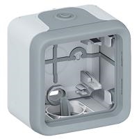 Plexo boitier 1 poste Entrees a embouts gris