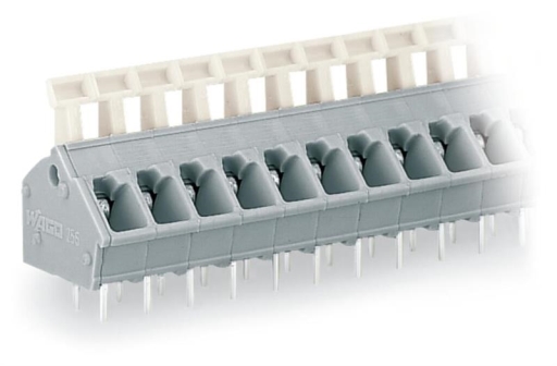 Barrette à bornes pour circuits imprimés; 2 broches à souder/pôle; 8 p