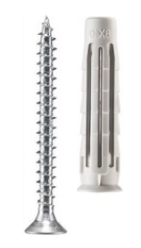 COLIS 7  CHEVILLE T6 D6x30mm + VIS 300 PIECES