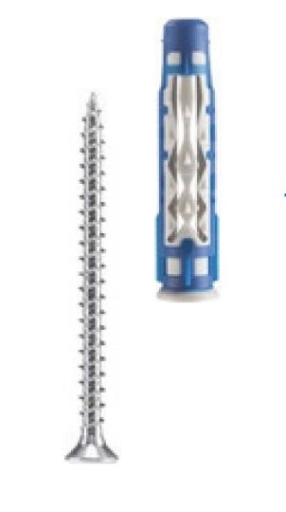COLIS 5  CHEVILLE BLUEFIX D8 + VIS 150 PIECES