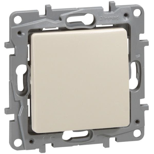 Niloé poussoir 6A 250V NO-NF crème à vis