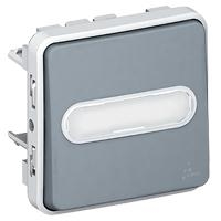 Plexo pouss. (no+nf) lumi 10a 250v composable gris