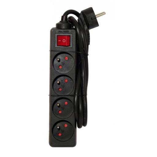 BLOCS MULTIPRISES 4 X16 A + INTERRUPTEUR BIPOLAIRE  CABLE 1.5M  NOIR