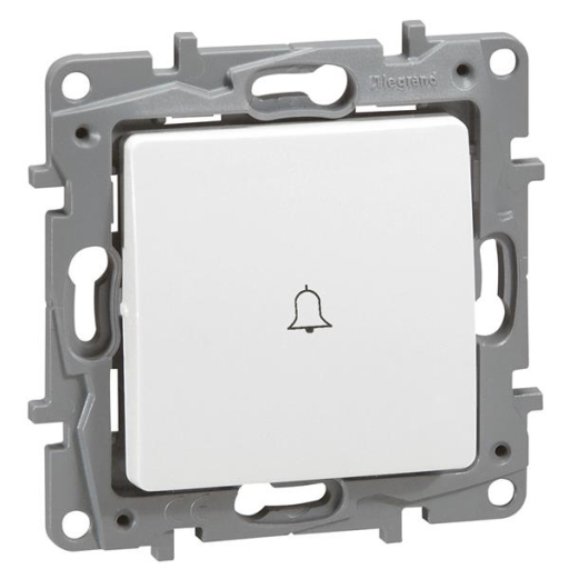 Niloé poussoir porte-étiquette 6A - 250V blanc/crème à vis