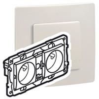 Niloé ctdoos 2x2P+A vrbekabeld 16A steekkl. crème schroefb.