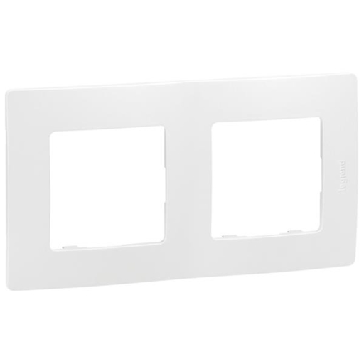 Niloé plaque double blanc entraxe 71mm vertical / horiz.