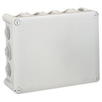 Boîte rectangul. Plexo IP 55 étanche - gris - 14 embouts