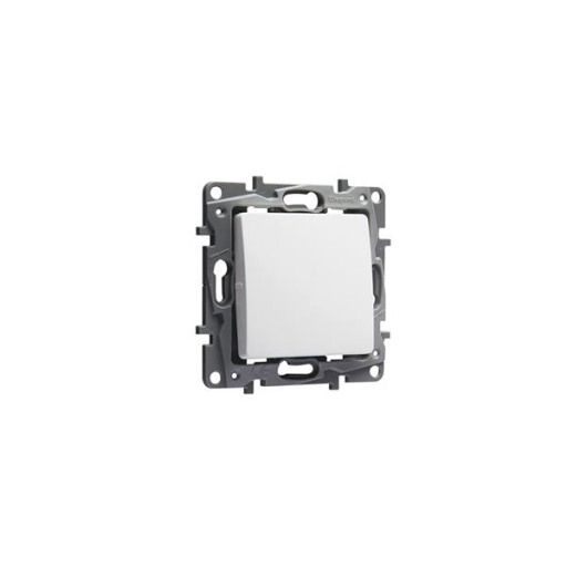 Niloé poussoir 6A 250V NO-NF blanc à vis