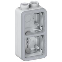 Plexo boitier vert. 2 pos 2 entrees m20 gris
