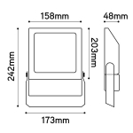 Led floodlight QT 50W 4000K noir avec détecteur