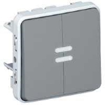 Plexo double deux direct. 10a 250v composable gris