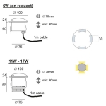 Bolas X-6W 230V 30K-IP67-alu