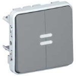 Plexo double deux direct. 10a 250v composable gris