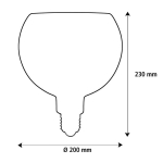 LED Floating Globe 150 smokey grey 90°