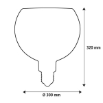 LED FLOATING GLOBE 300 SMOKEY 1900K 350LM DIMM