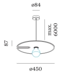 MIRRO SOFT CEILING SUSP 2.0 E27 IF 2.5m max. 15W G95 220-240VAC