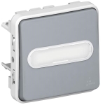 Plexo pouss. (no+nf) lumi 10a 250v composable gris